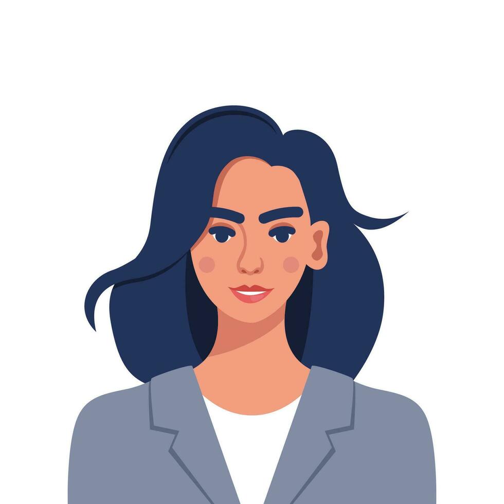 Home 24966233 zakenvrouw portret mooi vrouw in bedrijf pak werknemer van bedrijf instelling in uniform dame kantoor arbeider vrouw bedrijf avatar profiel afbeelding illustratie vector